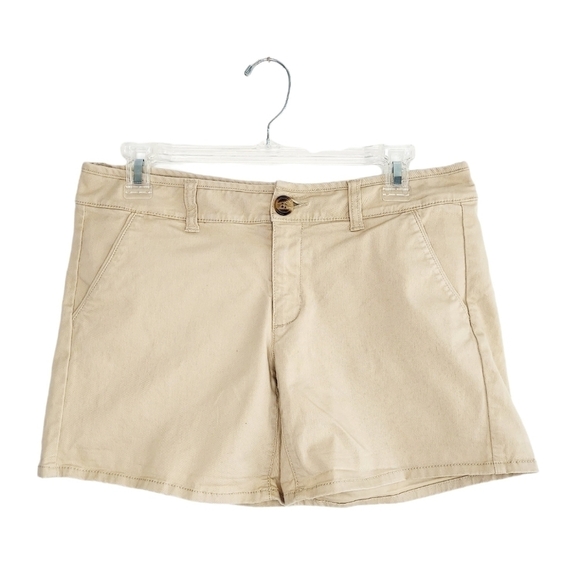 American Eagle Women's Size 6 Khaki Midi Shorts Super Stretch Preppy Causal ECU - Picture 3 of 12